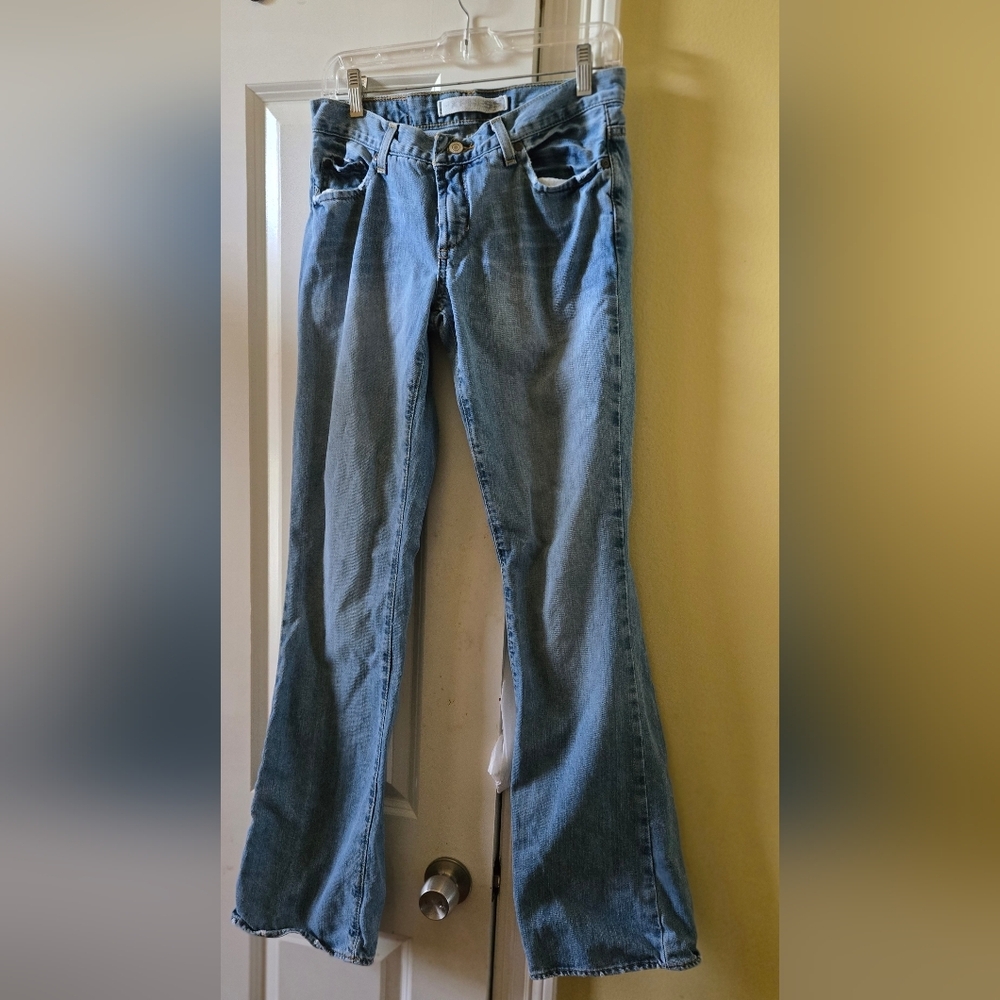 Express Womens Light Blue Flare Percision Fit Jean Y2k Vintage Size 4 Sarula - Picture 2 of 5
